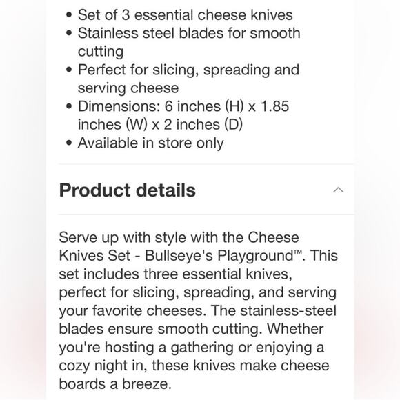 TARGET BULLSEYE PLAYGROUND NWT 3pc cheese knives set -green - Picture 4 of 5